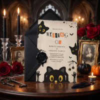 Süße schwarze Katze Halloween-Hochzeit