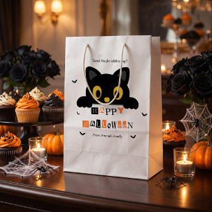 Süße schwarze Katze Halloween Mittlere Geschenktüte