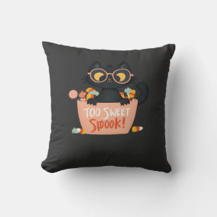 Süße schwarze Katze Halloween Süßigkeiten zu süßer Kissen