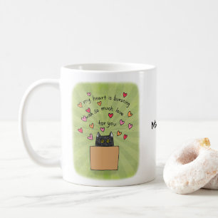 Süße schwarze Katze in der Box Katzenliebhaber Ben Kaffeetasse