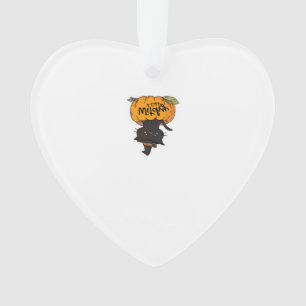 Süße schwarze Katze in Kürbis mit Hexenhut, Kawaii Ornament