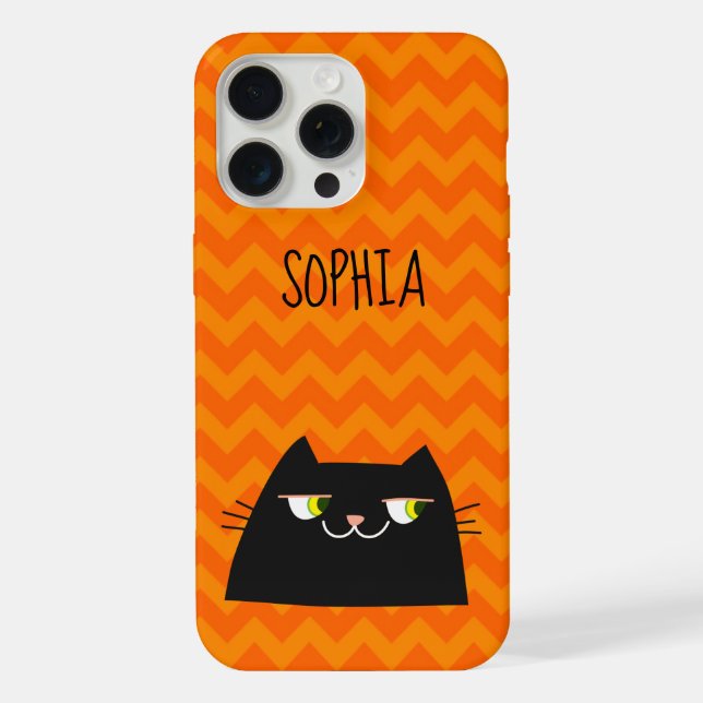 Süße schwarze Katze  iPhone 15 Pro Max Hülle (Rückseite)
