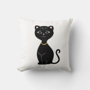 Süße schwarze Katze Kissen