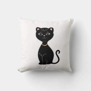 Süße schwarze Katze Kissen