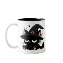 Süße schwarze Katze & Kürbis | Halloween-Tasse mit