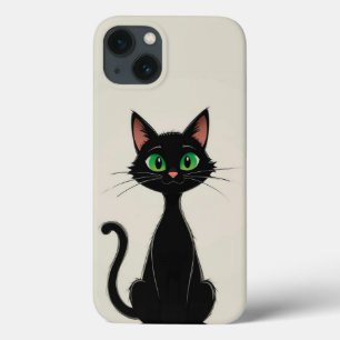 Süße schwarze Katze mit grünen Augen Case-Mate iPhone Hülle