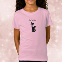 Süße schwarze Katze mit rosa Schleife und grünen A
