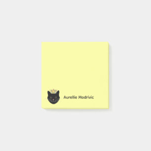 Süße schwarze Katze Personalisiert Post-it Klebezettel