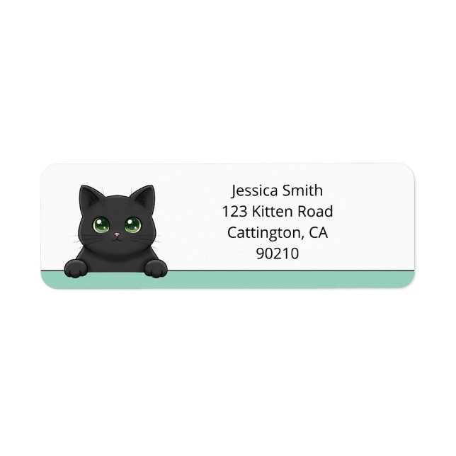Süße schwarze Katze schaut Mint benutzerdefinierte (Vorne)