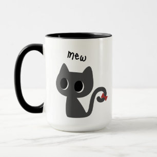 Süße schwarze Katze Tasse