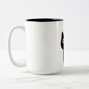 Süße Schwarze-Katze-Tasse Minimalistischer Katze Zweifarbige Tasse