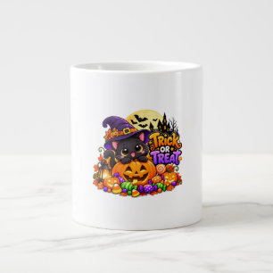Süße schwarze Katze Trick-or-Treat Halloween Gruse Jumbo-Tasse