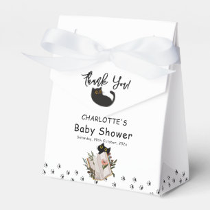 Süße schwarze Katze und florales Buch-Baby-Party Geschenkschachtel