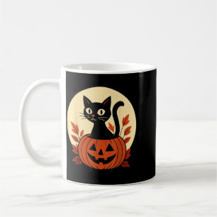Süße schwarze Katze und Jack O Lantern Kürbis Kaffeetasse