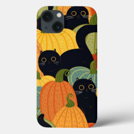 Süße schwarze Katze und Kürbis Halloween Nahtlos  Case-Mate iPhone Hülle