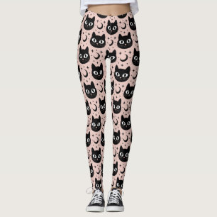 Süße schwarze Katzen & himmlisches Halloween Leggings