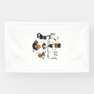 Süße schwarze Katzen im Geisterkostüm Frauen und M Banner