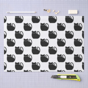 Süße schwarze Katzen Muster Seidenpapier