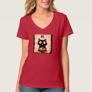 Süße schwarze Katzen-Ramen – Kawaii japanische Nud T-Shirt