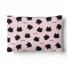 Süße schwarze Katzenmuster Rosa Meow Kitty