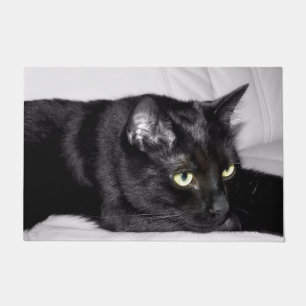 Süße schwarze Katzenporträt Fußmatte