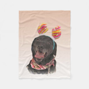 Süße schwarze Labrador-Retriever-HundeFleece-Dec Fleecedecke