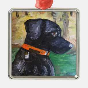 Süße schwarze Labrador-Verzierung durch Ornament Aus Metall