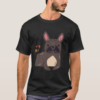 Süße schwarze Pug-Falte-Gesicht-Cartoon-Illustrati T-Shirt