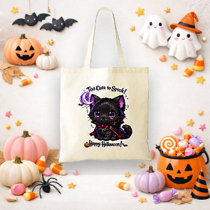 Süße schwarze Vampirkatze Trick oder Treat Tragetasche