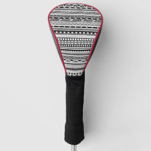 Süße schwarze weiße Azteken-Musterdesign Golf Headcover