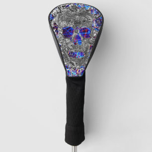 Süße schwarze weiße bunte Neon-Totenkopf-Nummernsc Golf Headcover