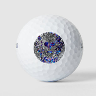 Süße schwarze weiße bunte Neon-Totenkopf-Nummernsc Golfball