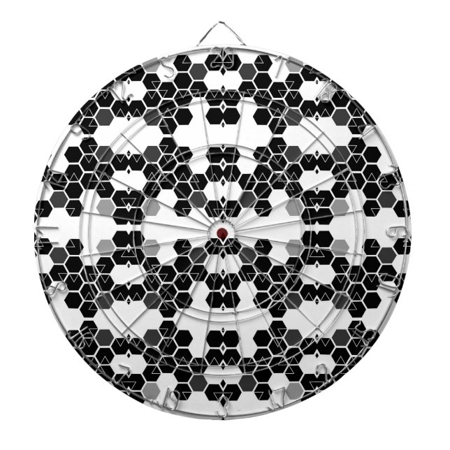 Süße schwarze weiße Hex-Datenmuster Dartscheibe (vorne)