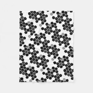 Süße schwarze weiße Hex-Datenmuster Fleecedecke