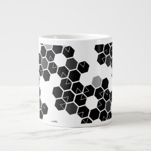 Süße schwarze weiße Hex-Datenmuster Jumbo-Tasse