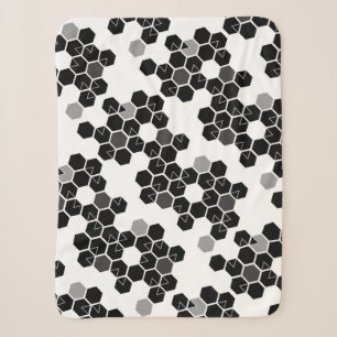 Süße schwarze weiße Hex-Datenmuster Sherpadecke