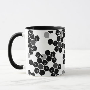 Süße schwarze weiße Hex-Datenmuster Tasse