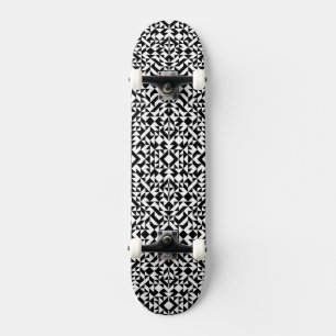 Süße schwarze weiße nahtlose geometrische Linien Skateboard