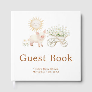 Süße Schweine-Schubkarre-Baby-Party Gästebuch