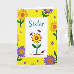 Süße Schwester Florale Kunstkarte Karte