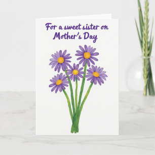 Süße Schwester Muttertags-Blumenkarte Karte