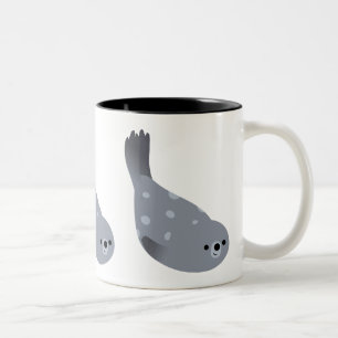 Süße schwimmende Cartoon-Seehund Zweifarbige Tasse