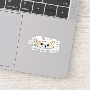 Süße schwimmende Shiba-Inu-Hund-Illustration Aufkleber