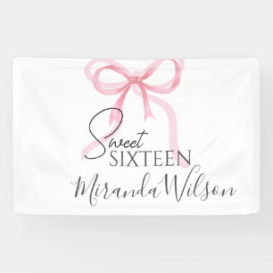 Süße sechzehn Geburtstag mit rosa Schleife Banner