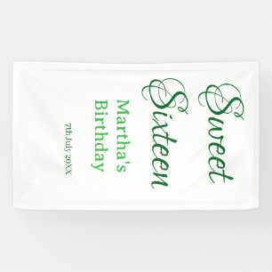 Süße Sechzehn grüner Name Datum Kalligrafie Boho R Banner