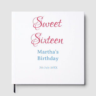 Süße Sechzehn rosa Name Datum Kalligrafie Boho Bla Gästebuch