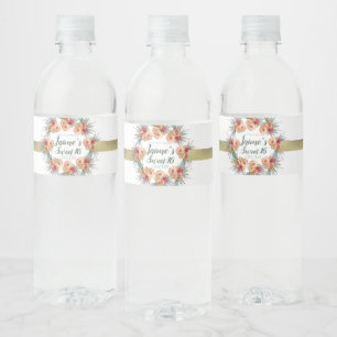 Süße Sechzehn Wasserfarben Floral Pfirsich Grün