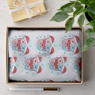 Süße Seepferdchen-Weihnachtstissuepapier Seidenpapier