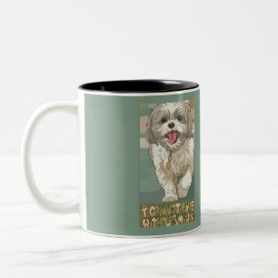 Süße Shih Tzu Anime-Stil-Kunst Zweifarbige Tasse
