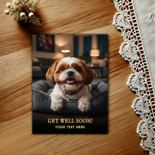 Süße Shih Tzu Gute Besserung Postkarte